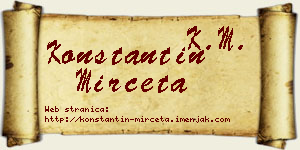 Konstantin Mirčeta vizit kartica